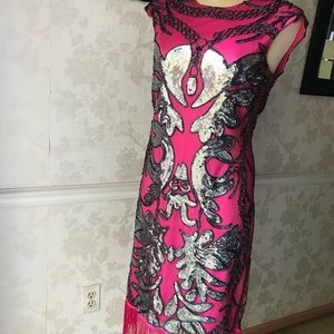 sequin fringe flapper dress